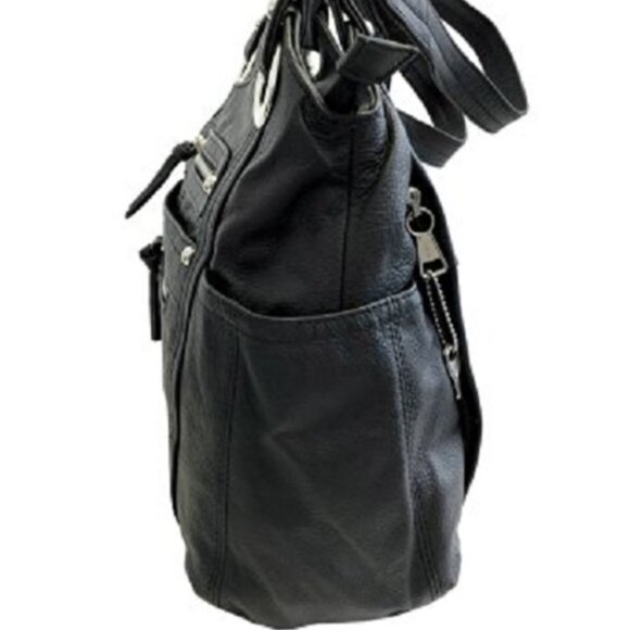 Roma Leather -Dual Zipper Moto Leather Concealment Tote 7008 SURVIVAL KIT! - Picture 6 of 7